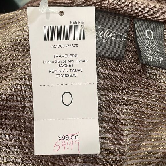 Chico’s Brown Shimmer Open Front Cardigan - Picture 5 of 6